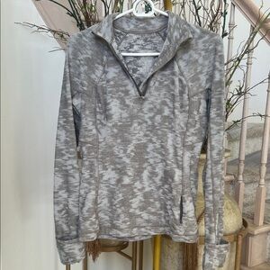 lululemon athletica Gray Patterned Women's Cowl Neck Sweater